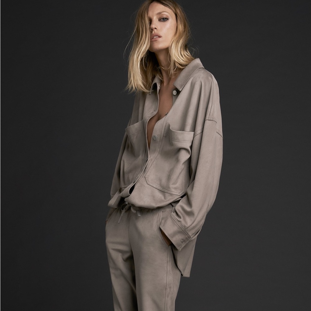 Zara faux suede shirt